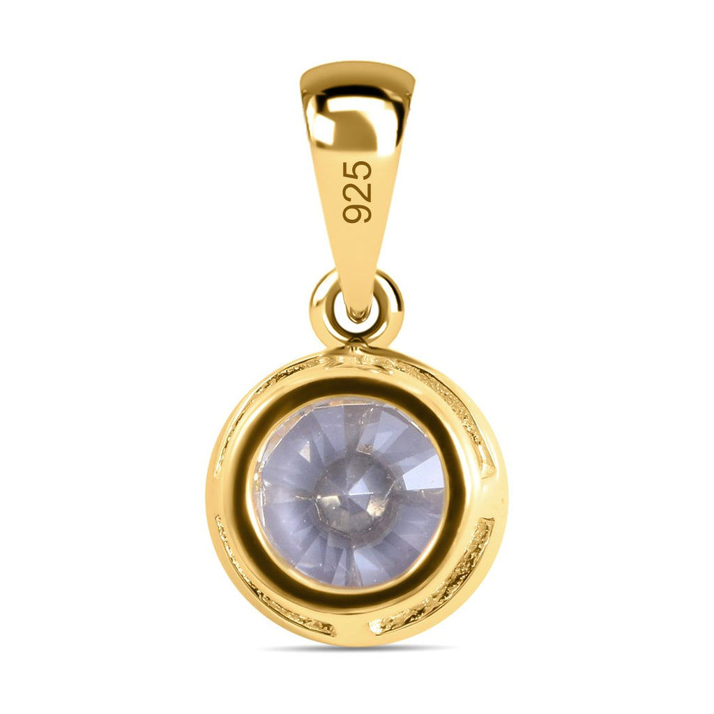 Lustro Stella - weißer Zirkonia Anhänger, 925 Silber vergoldet ca. 2.15 ct