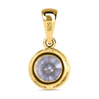 Lustro Stella - weißer Zirkonia Anhänger, 925 Silber vergoldet ca. 2.15 ct