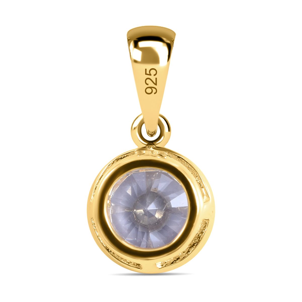 Lustro Stella - weißer Zirkonia Anhänger, 925 Silber vergoldet ca. 2.15 ct