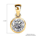 Lustro Stella - weißer Zirkonia Anhänger, 925 Silber vergoldet ca. 2.15 ct