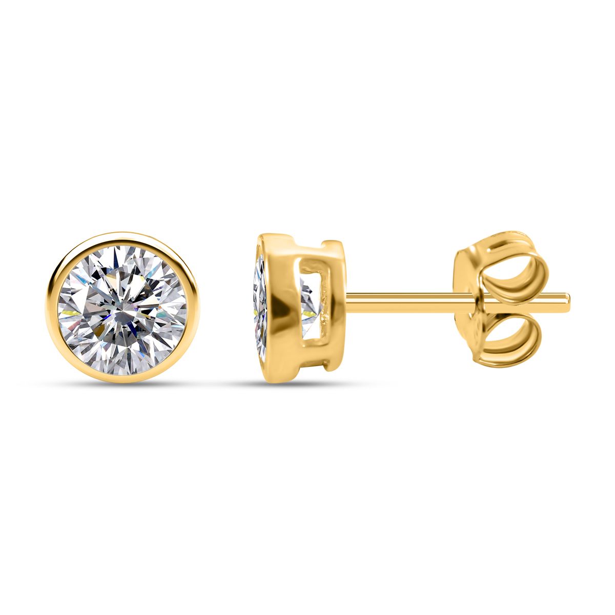 Lustro Stella - weiße Zirkonia Ohrringe, 925 Silber vergoldet ca. 2.80 ct