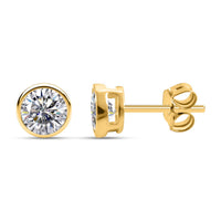 Lustro Stella - weiße Zirkonia Ohrringe, 925 Silber vergoldet ca. 2.80 ct