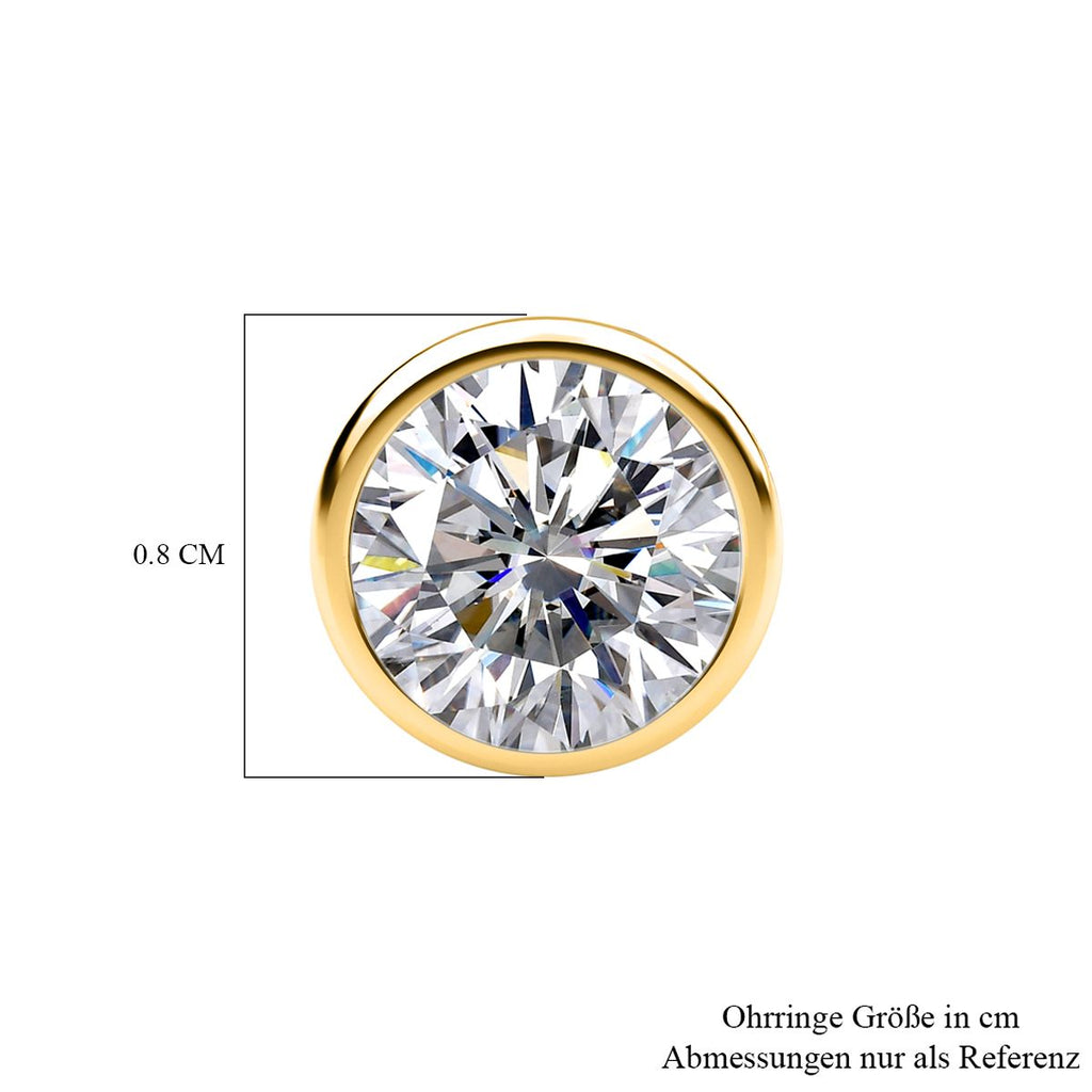 Lustro Stella - weiße Zirkonia Ohrringe, 925 Silber vergoldet ca. 2.80 ct