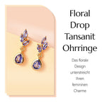 Tansanit Ohrringe, 925 Silber vergoldet ca. 1.02 ct