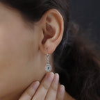 Alexandrit und weiße Zirkon Ohrringe, 925 Silber platiniert ca. 0.54 ct