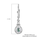 Alexandrit und weiße Zirkon Ohrringe, 925 Silber platiniert ca. 0.54 ct