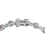 Kirsch Citrin und weißes Zirkon Armband, ca. 20 cm, 925 Silber platiniert ca. 8,08 ct