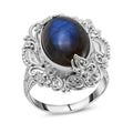 Royal Bali - Labradorit Ring, 925 Silber (Größe 16.00) ca. 12,30 ct