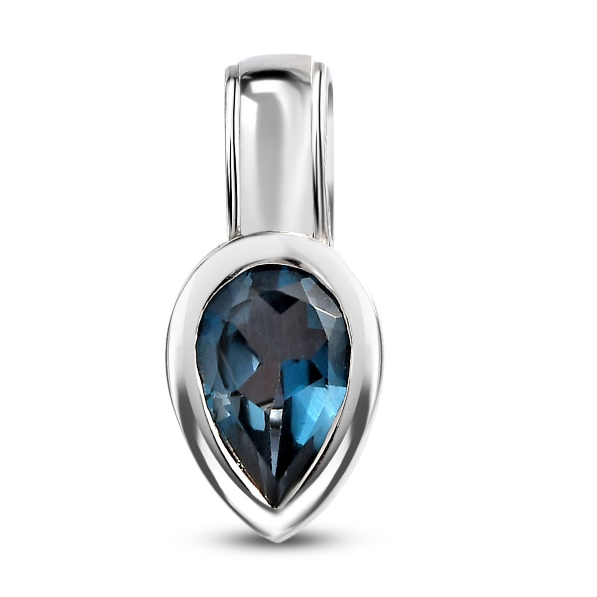 London Blau Topas Anhänger, 925 Silber platiniert ca. 1.46 ct