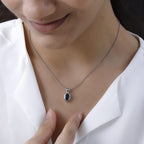 London Blau Topas Anhänger, 925 Silber platiniert ca. 1.46 ct