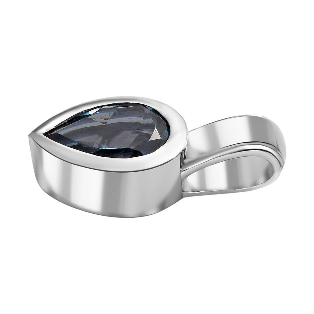 London Blau Topas Anhänger, 925 Silber platiniert ca. 1.46 ct