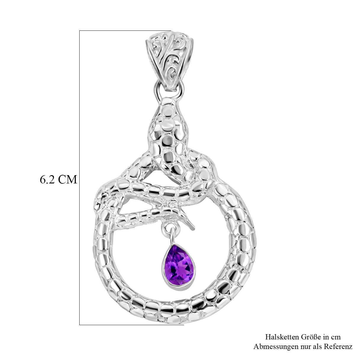 Royal Bali - Afrikanischer Amethyst Anhänger, 925 Silber ca. 0.72 ct