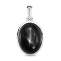 Schwarzer Stern Diopsid-Anhänger, 925 Silber platiniert ca. 24.05 ct