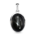 Schwarzer Stern Diopsid-Anhänger, 925 Silber platiniert ca. 24.05 ct