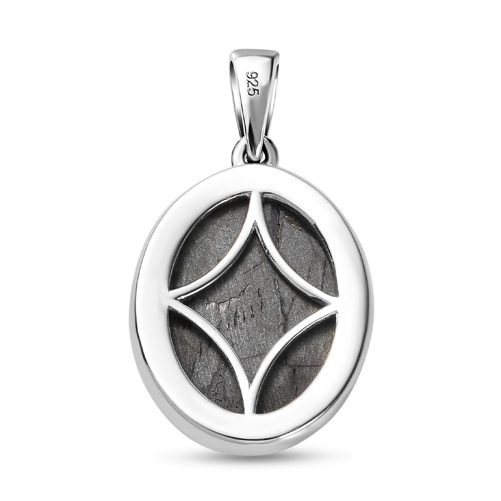 Schwarzer Stern Diopsid-Anhänger, 925 Silber platiniert ca. 24.05 ct