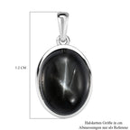Schwarzer Stern Diopsid-Anhänger, 925 Silber platiniert ca. 24.05 ct