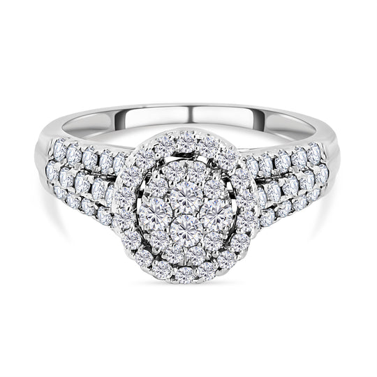 New York Kollektion - Weißer Diamant I1 G-H Ring, 585 Weißgold, ca. 1.00 ct
