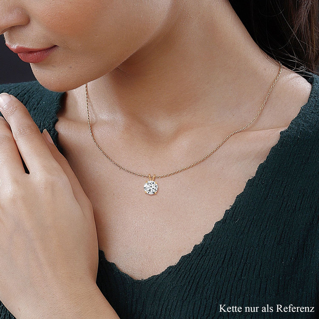Weißer Zirkonia Anhänger, 925 Silber vergoldet ca. 5,00 ct