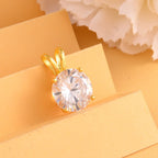 Weißer Zirkonia Anhänger, 925 Silber vergoldet ca. 5,00 ct