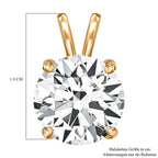 Weißer Zirkonia Anhänger, 925 Silber vergoldet ca. 5,00 ct