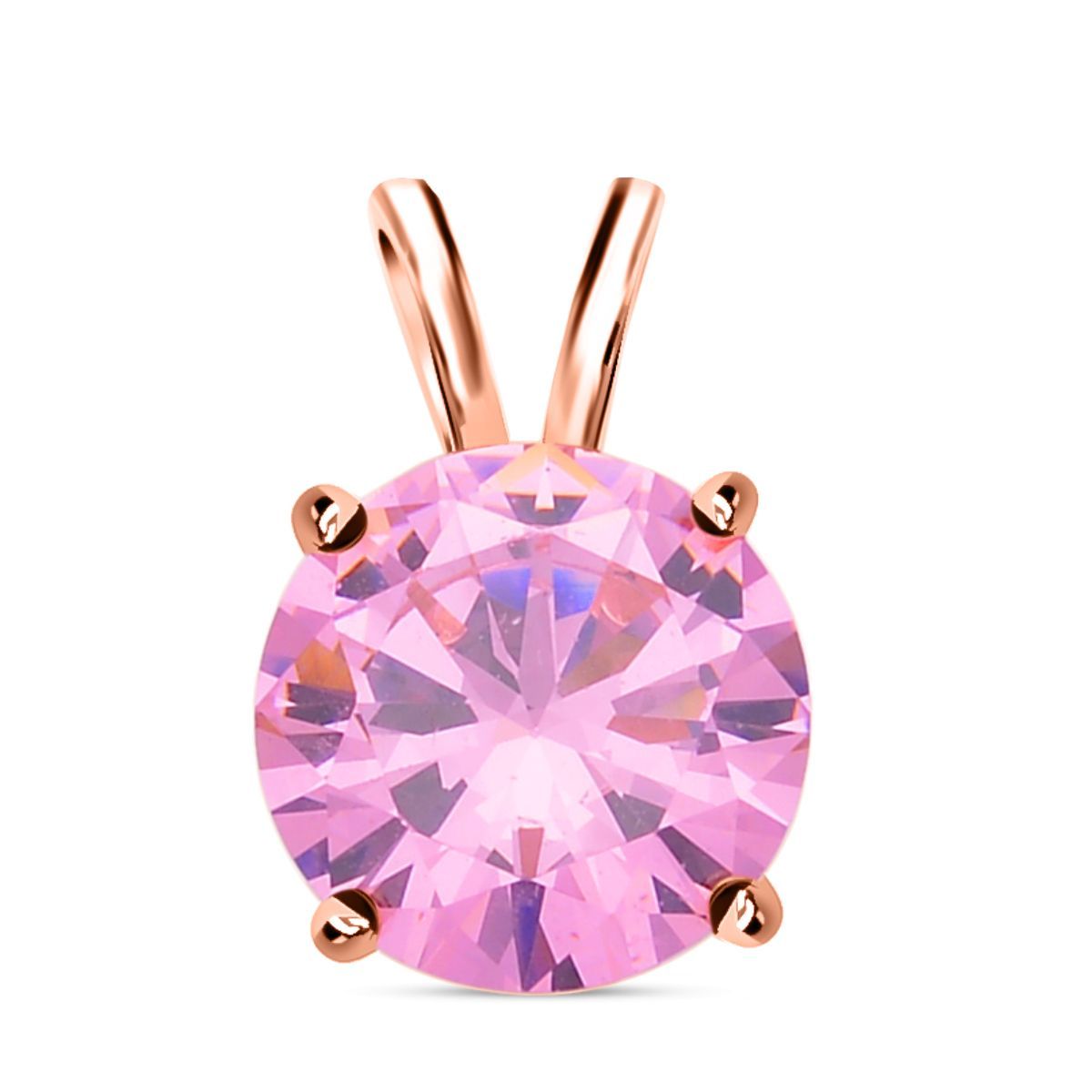 Rosa Zirkonia Anhänger, 925 Silber rosévergoldet ca. 5,00 ct