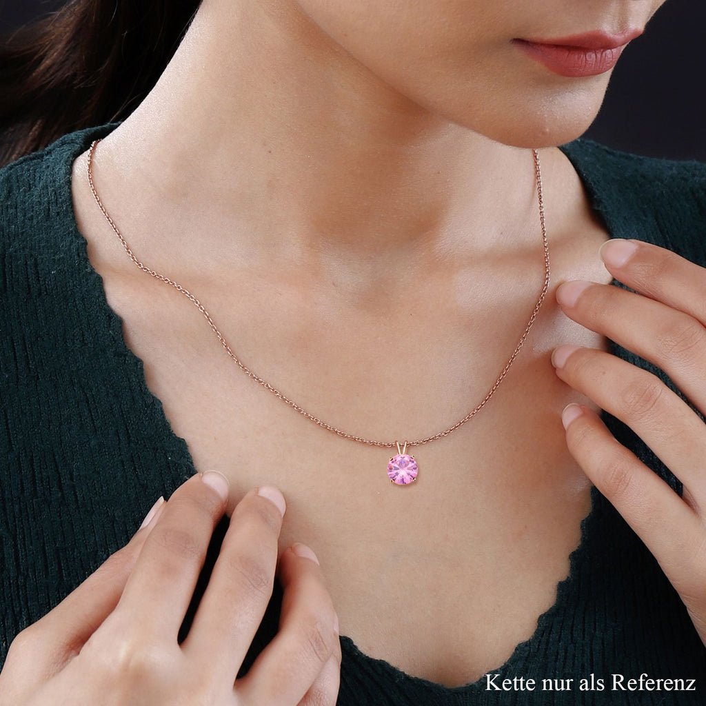 Rosa Zirkonia Anhänger, 925 Silber rosévergoldet ca. 5,00 ct