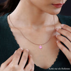 Rosa Zirkonia Anhänger, 925 Silber rosévergoldet ca. 5,00 ct