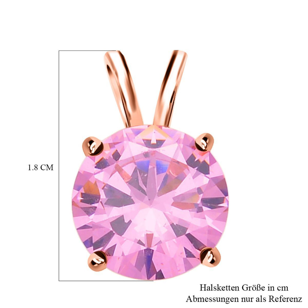 Rosa Zirkonia Anhänger, 925 Silber rosévergoldet ca. 5,00 ct
