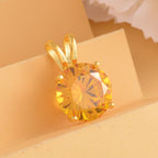 Gelber Zirkonia Anhänger, 925 Silber vergoldet ca. 5,00 ct