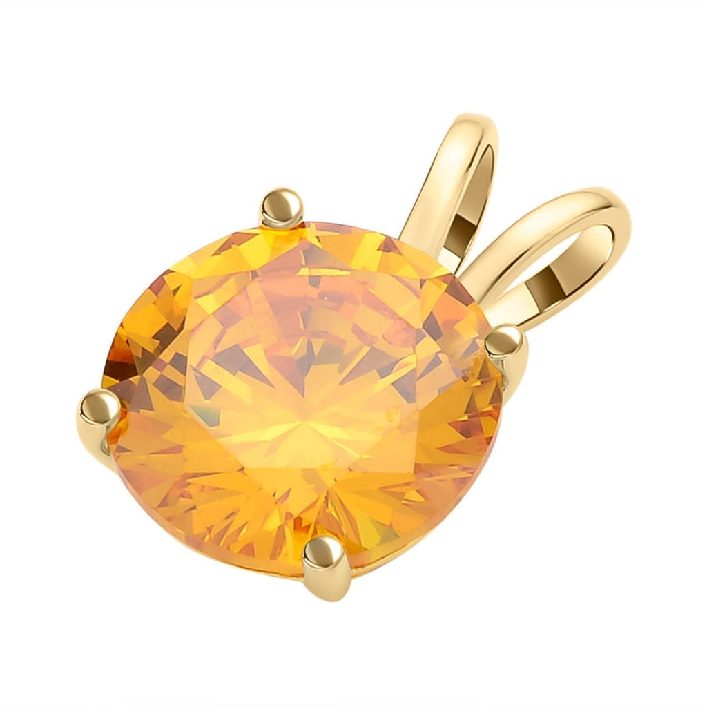Gelber Zirkonia Anhänger, 925 Silber vergoldet ca. 5,00 ct