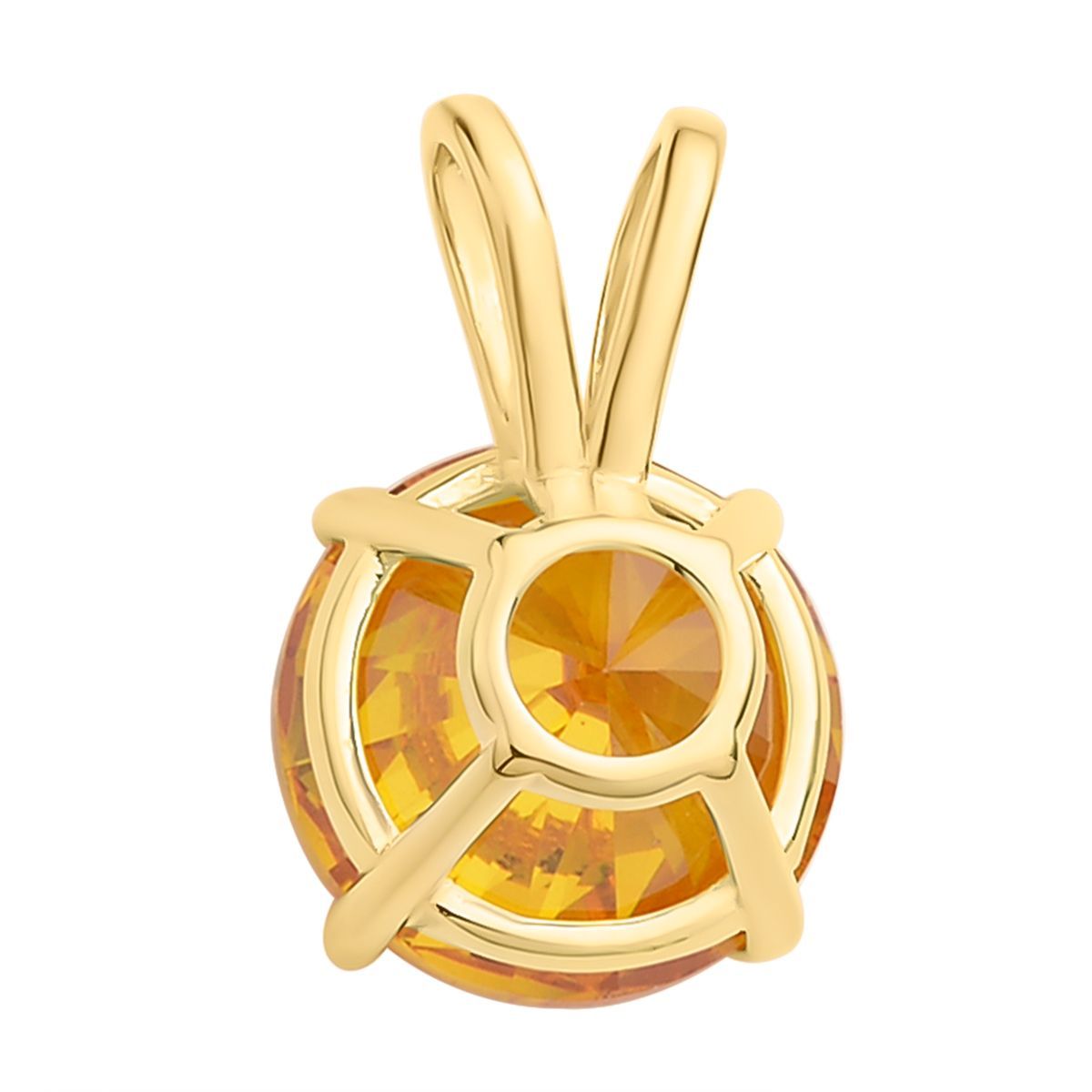 Gelber Zirkonia Anhänger, 925 Silber vergoldet ca. 5,00 ct