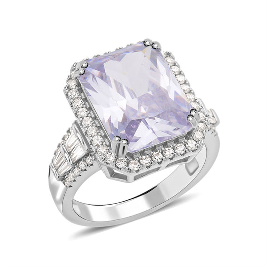 Weißer Zirkonia Ring, Messing, (Größe 16.00) ca. 19,05 ct