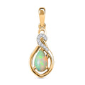Natürlicher, äthiopischer Welo Opal, 925 Silber vergoldet ca. 0.84 ct