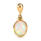 Natürlicher, äthiopischer Welo Opal Anhänger, 925 Silber vergoldet ca. 1.17 ct
