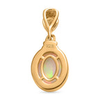 Natürlicher, äthiopischer Welo Opal Anhänger, 925 Silber vergoldet ca. 1.17 ct