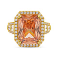 Champagner Zirkonia, weißer Zirkonia Ring, Messing (Größe 16.00) ca. 19,05 ct