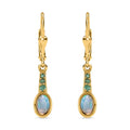 Natürliche, äthiopische Welo Opal, Kagem Sambische Smaragd-Ohrringe, 925 Silber vergoldet ca. 0.99 ct