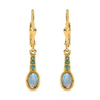 Natürliche, äthiopische Welo Opal, Kagem Sambische Smaragd-Ohrringe, 925 Silber vergoldet ca. 0.99 ct