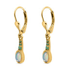 Natürliche, äthiopische Welo Opal, Kagem Sambische Smaragd-Ohrringe, 925 Silber vergoldet ca. 0.99 ct
