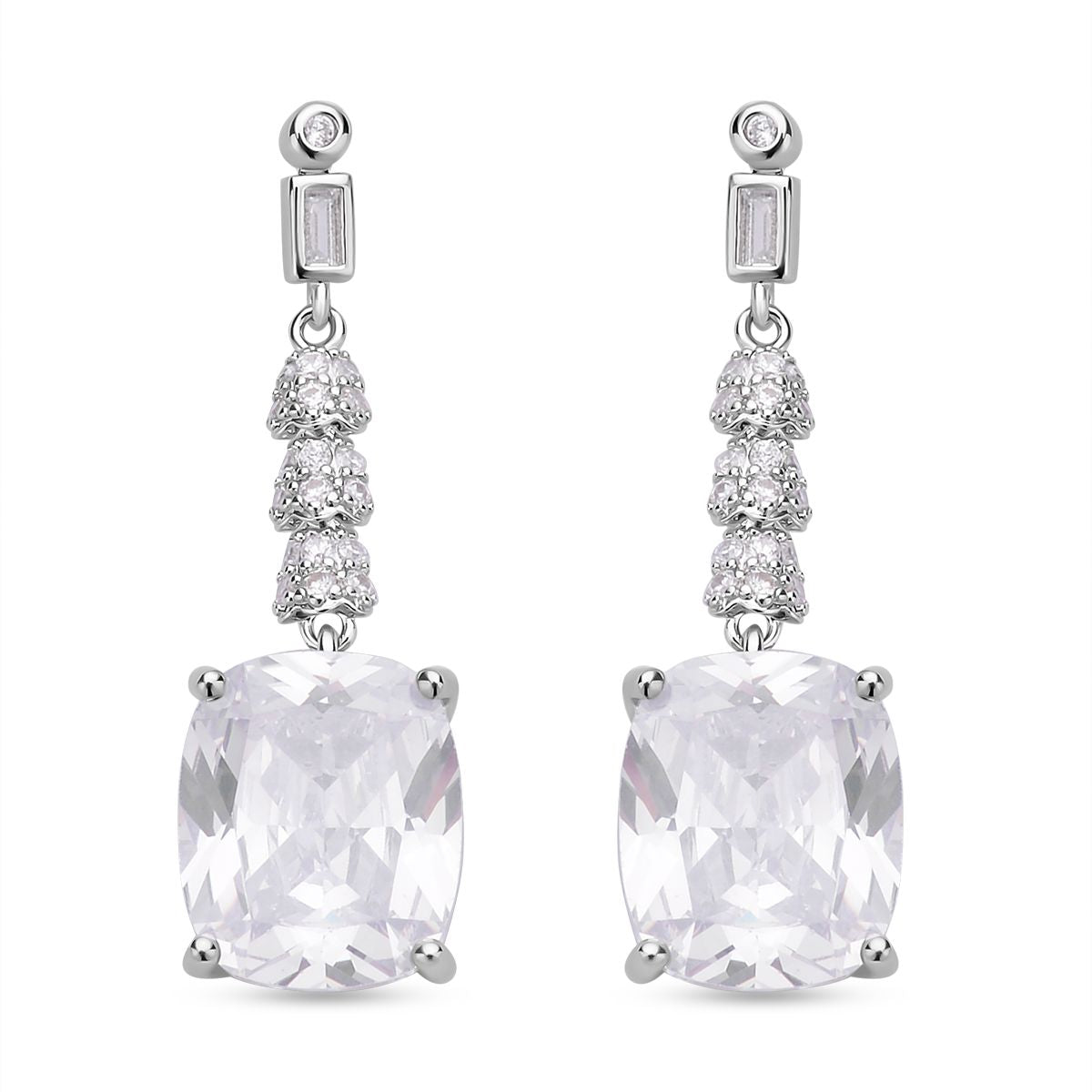 Weiße Zirkonia Ohrringe, Edelstahl ca. 18,47 ct