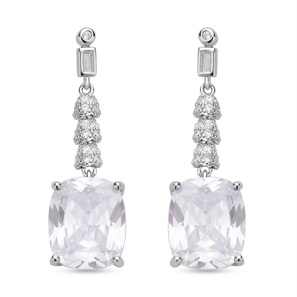 Weiße Zirkonia Ohrringe, Edelstahl ca. 18,47 ct
