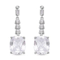 Weiße Zirkonia Ohrringe, Edelstahl, ca. 18,47 ct