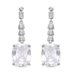 Weiße Zirkonia Ohrringe, Edelstahl ca. 18,47 ct
