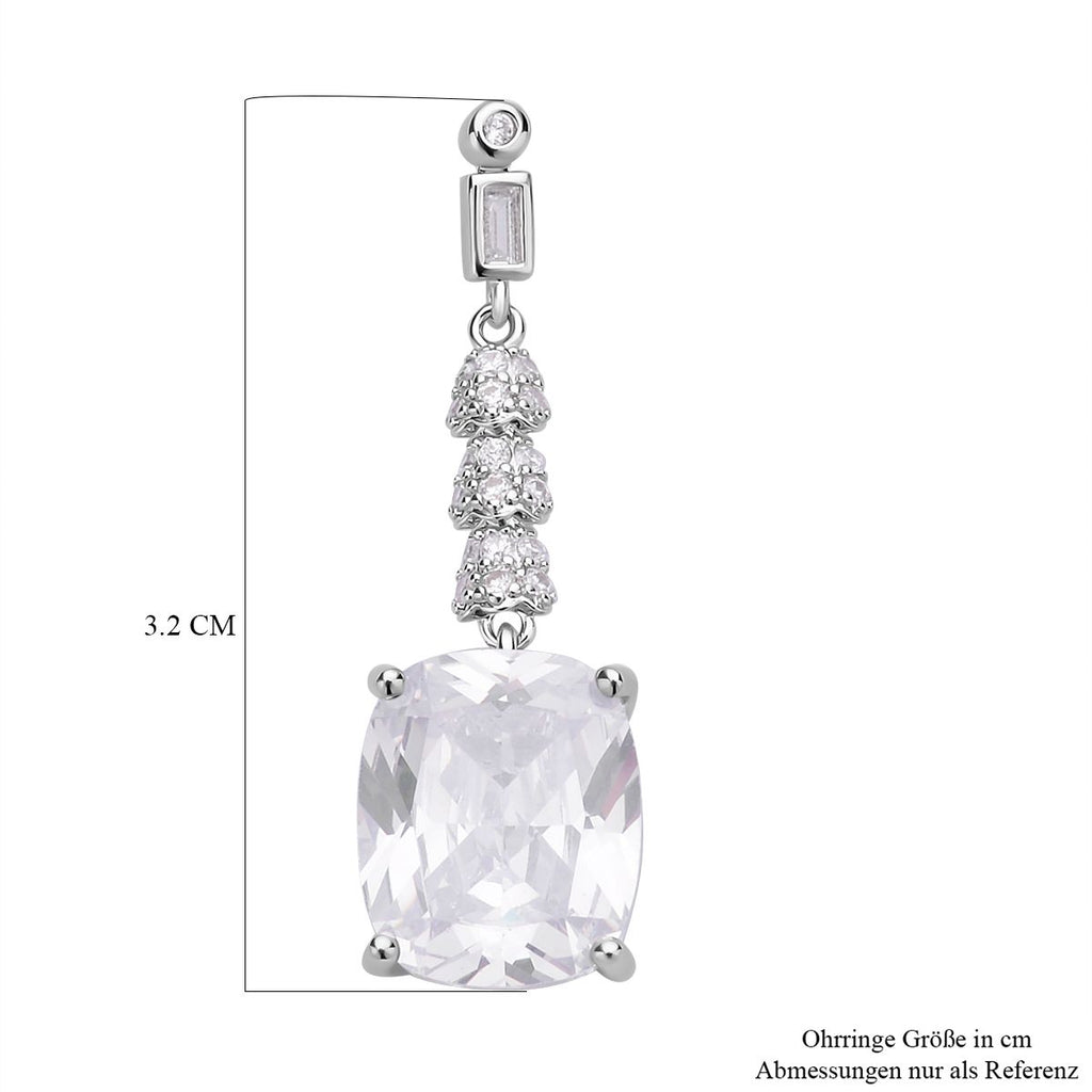 Weiße Zirkonia Ohrringe, Edelstahl ca. 18,47 ct