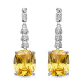 Gelbe Zirkonia Ohrringe, Edelstahl ca. 18,47 ct