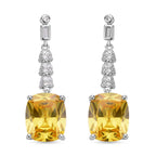 Gelbe und weiße Zirkonia Ohrringe, Edelstahl ca. 18,47 ct