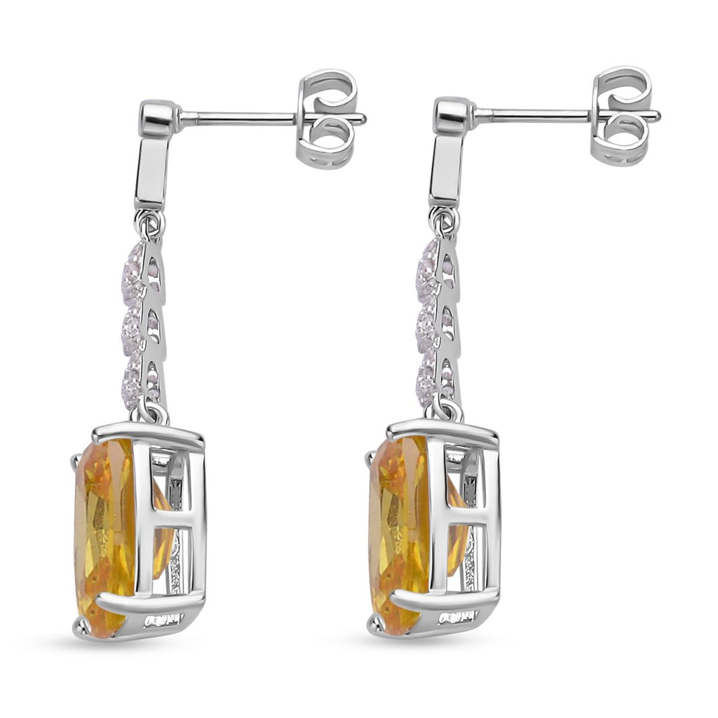 Gelbe und weiße Zirkonia Ohrringe, Edelstahl ca. 18,47 ct