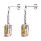 Gelbe und weiße Zirkonia Ohrringe, Edelstahl ca. 18,47 ct