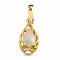 Natürlicher, äthiopischer Welo Opal Anhänger 925 Silber vergoldet ca. 0.46 ct