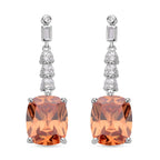 Champagner und weiße Zirkonia Ohrringe, Edelstahl ca. 18.47 ct